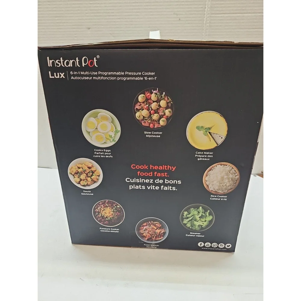 Instant Pot IP-LUX60 V3 6 Quart 6-IN-1 Programmable Electric Pressure Cooker